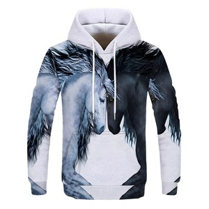 Sudadera con capucha de poliéster con cuello redondo de manga larga para hombre Sudadera con capucha con estampado digital informal para hombre - Product Image 1