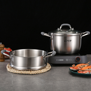 Delisi 2 tầng hấp thép không gỉ nồi thủy tinh nắp hai lớp súp hấp đồ nấu nướng cảm ứng tương thích 24 cm máy rửa chén - Product Image 5