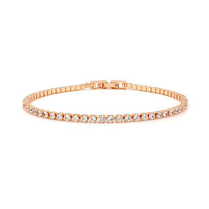 Cubic Zirconia Bracelet Fashion Trendy Gold Plated CZ Bracelet for Unisex Women <b>Men</b> Kids Party Prom Occasions - Product Image 1