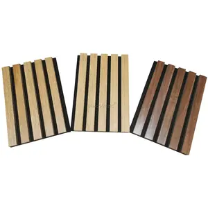 Veneer Mdf Perforated Panel Wooden Wall Slats Felt Akupanel Acoustic Wood Ceiling Tiles