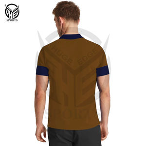 Polo de manga de camisa transpirable con logotipo personalizado de alta calidad, polos holgados estampados de talla grande para hombre - Product Image 6