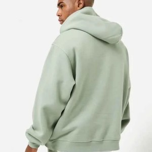 Sweat-shirt oversize vert poussière 80% coton 20% polyester avec épaules tombantes, col rond, ourlet côtelé, poignets côtelés, sweat-shirt à enfiler - Product Image 2