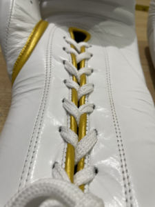 Leather Piping Boxing <b>Gloves</b> White <b>Lace</b> up Boxing Sparring <b>Gloves</b> & Punching <b>Gloves</b> for Training - Product Image 3