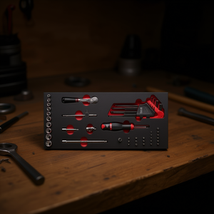 USAG – Assortiment de 46 douilles à cliquet bicolores en mousse, embouts et accessoires, personnalisable OEM, avec mallette rigide pour kits d'outils - Product Image 3