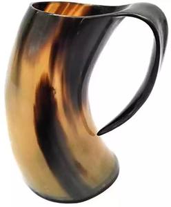 Mug en corne de qualité supérieure, 100% naturel, fait à la main, luxueux, écologique, pour les amateurs de bière, les fêtes et les cadeaux, export - Product Image 1