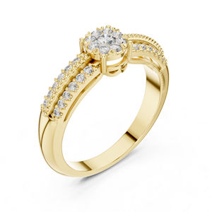 แหวนหมั้นเพชรเพาะเลี้ยงในห้องปฏิบัติการทองคำ 14K สีเหลืองสำหรับผู้หญิง |   ทองคำชุบเคลือบเงาได้รับการรับรองจาก IGI สำหรับงานแต่งงานและวันครบรอบ - Product Image 5