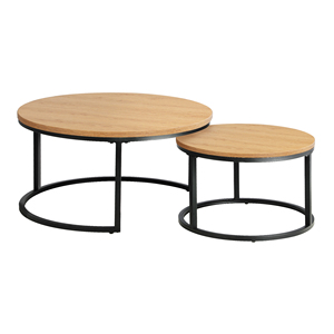 Meubles de maison Table basse en bois pour la décoration de la chambre et du salon Table basse en fer au design unique, moderne et antique - Product Image 1