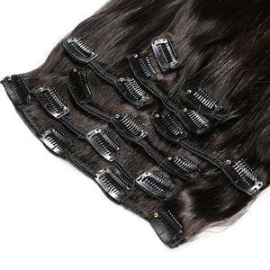 Extensions de cheveux naturels vietnamiens vierges à kératine à clipser, 100g, qualité supérieure, double épaisseur, pointe plate, toutes couleurs, vente en gros - Product Image 4