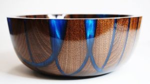 Bol en résine en bois de conception moderne sculpté à la main pièce maîtresse décorative rustique Accent de cuisine élégant pour la maison - Product Image 6