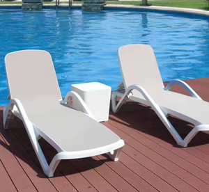 Tumbona de Jardín de Plástico Blanca - Silla Reclinable Ajustable para Patio Exterior - Product Image 4