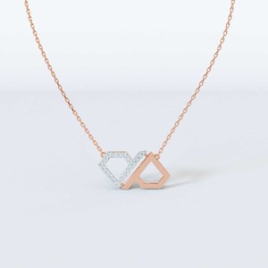 Collier en or blanc massif 10 carats pour femmes certifié GIA & IGI pour bijoux de mariage et d'anniversaire - Product Image 1