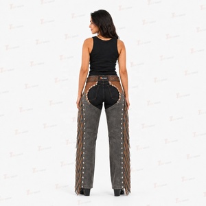 Chaps d'équitation professionnels en cuir pour femmes, en cuir de vachette véritable, équipement de protection pour l'équitation, protège-jambes ajustables, sur mesure - Product Image 4