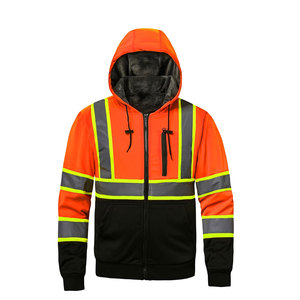Sudadera con Capucha de Trabajo de Poliéster de Alta Calidad, Chaqueta de Seguridad Reflectante Súper Visible, Forro Térmico, Venta al Por Mayor - Product Image 3