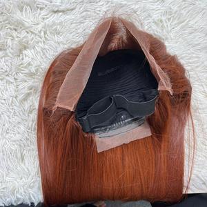 Vente chaude courte-longueur perruque de cheveux humains vierges naturels non transformés un donneur avec fermeture à lacet en gros de couleur rougeâtre - Product Image 5
