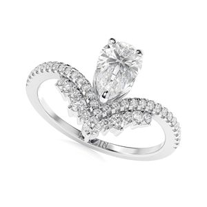 Anillo de Compromiso de Oro Rosa de 14K con Diamante Cultivado en Laboratorio con Corte de Pera, Estilo Elegante para Mujer, RITZIN - Product Image 2