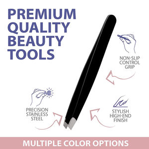 Juego de 4 Pinzas para Depilar Cejas de Acero Inoxidable Alemán con Puntas Rectas, Inclinadas, Puntiagudas y Anguladas - Product Image 2