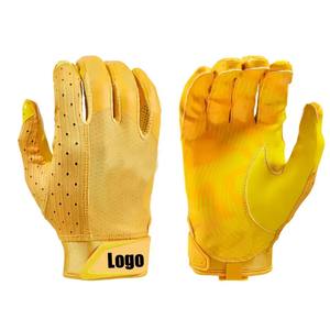 Gants de football américain en silicone jaune sur mesure, nouvelle arrivée, design personnalisé, pour jeunes et adultes, pour l'extérieur - Product Image 1