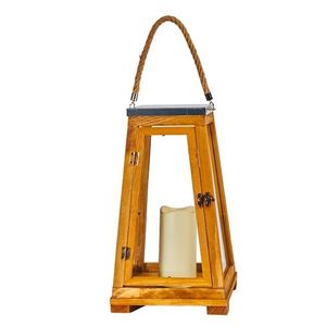 Faroles de Madera Natural de Moda, Tamaños Personalizados, Faroles Decorativos Colgantes para el Hogar y el Jardín con Asa de Hierro - Product Image 2