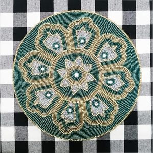 Handcrafted Round <b>Beaded</b> <b>Placemats</b> for Dining Table Wedding Christmas Decoration Family Gathering Parties - Product Image 5