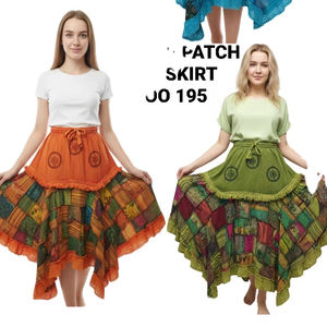 ชุดเซ็ตสองชิ้นผ้าฝ้ายวินเทจสำหรับผู้หญิง งานแฮนด์เมด ดีไซน์ทรงเอ สไตล์ชาติพันธุ์โบโฮ ชุดเดรสยาวคลุมเท้าสำหรับฤดูร้อน เอวสูงทรงธรรมชาติ คุณภาพสูง - Product Image 1