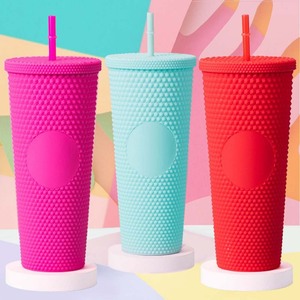 Vaso de Plástico Colorido con Pajita, Capacidad de 1100 ml, Elegante, Ecológico, Clásico, Reutilizable, Apto para Lavavajillas, CASAMAX WL AD-0583-3 - Product Image 2