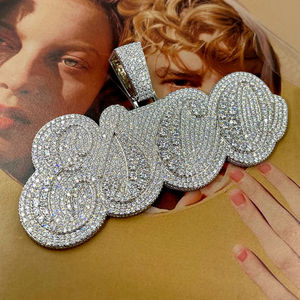 Pendentifs et Breloques de Luxe en Moissanite VVS Certifiée IGI, Plaqué Or, Argent Sterling 925, Personnalisés Style Hip-hop - Product Image 5