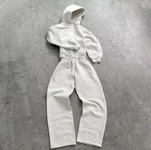 Nouveau sweat à capuche personnalisé 100% coton 2026, fermeture éclair, polaire épaisse, poids lourd, surdimensionné, logo imprimé personnalisé, sweat à capuche pour hommes - Product Image 3