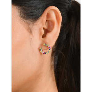 ต่างหูแฟชั่นพระจันทร์เสี้ยวสีสันสดใสของผู้หญิง - Product Image 4