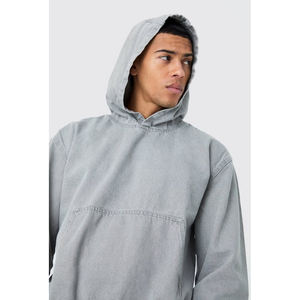 Sweats à capuche en jean Streetwear de haute qualité avec logo personnalisé/Nouvelle mode pour hommes Style Denim Jean sweats à capuche respirants - Product Image 3