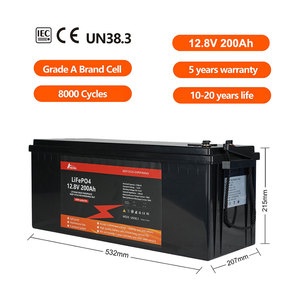 Hbowa LiFePO4 5 yıl garanti 12 V 24V 200ah RV 50ah 500ah pil RV güneş için 12 Volt lityum pil 200ah - Product Image 1