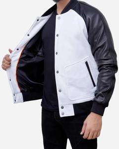 Nueva chaqueta universitaria de talla grande para hombre, logotipo personalizado bordado, negro, a prueba de viento, Letterman, chaqueta de béisbol universitaria para hombre - Product Image 6