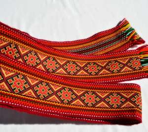 Cinturón Ucraniano Tejido Borgoña, Cinturón Étnico Kraika, Regalo Tradicional Ucraniano - Product Image 4