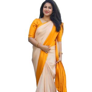 Sari en soie original Minakari avec bordure lourde en zari et travail de tissage lourd pour les femmes, fête, festival, vêtements indiens et pakistanais - Product Image 1
