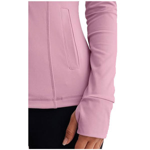 Veste de sport imprimée tissée noire pour femmes, vêtements de sport zippés, coupe ajustée, yoga, fitness, course à pied, entraînement en plein air, léger - Product Image 5