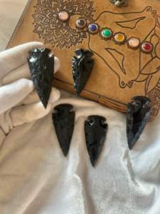 Wholesale Natural Black Obsidian Arrowhead Unique <b>Plaque</b> for Feng Shui Spiritual Decoration Energy Cleansing Protection Healing - Product Image 5