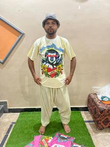 Relaxed Fit 100% Cotton <b>Cropped</b> <b>Men</b> Tshirts High Quality Heavyweight Boxy Oversized Puff Printing Screen Print T Shirt - Product Image 5