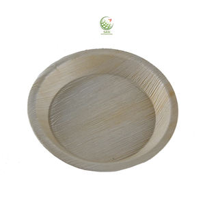 Assiette à dîner jetable la plus vendue conception de feuille de palmier profonde biodégradable écologique fête mariage nourriture papier de service bambou - Product Image 1