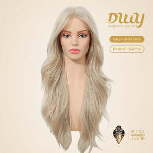 Calantha 28 Inch Wavy Blonde Glueless Synthetic Wig DWY New Design Filter Lace for Women Loose Wave Style - Product Image 3