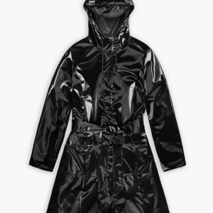 Chaqueta de lluvia ligera con cremallera de diseño único y cómodo impermeable para mujer, cortavientos con bloque de color - Product Image 1