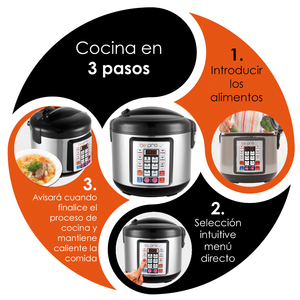 Olla Eléctrica Multifuncional Inteligente Bepro Chef Premier Plus, Capacidad de 5.1 L, con 14 Menús, para Uso Doméstico - Product Image 5