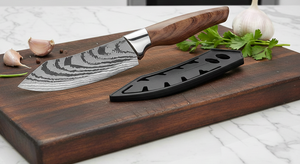 Japanese Style 6 Inch Stainless Steel <b>Pocket</b> <b>Utility</b> <b>Knife</b> with Wood Handle Super Sharp Drop Point for Kitchen Use - Product Image 3