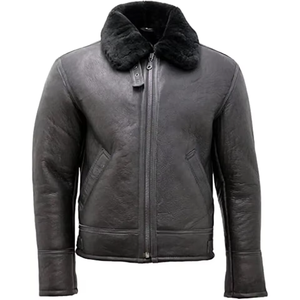 Chaquetas de Piel de Oveja para Hombre, Diseño Nuevo, Marca Personalizada, Chaqueta de Cuero de Oveja, Chaqueta Bomber de Piel, Venta Caliente Profesional - Product Image 1