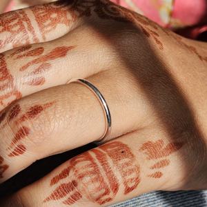 Anillo de Banda Unisex Ligero de Plata de Ley 925 de 1 mm para Bodas y Fiestas - Product Image 2