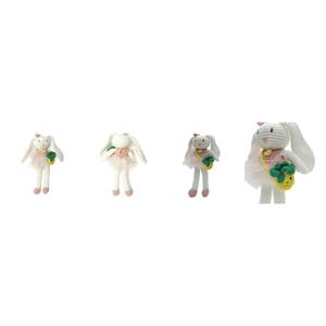 Premium <b>Handmade</b> Rabbit <b>Doll</b> in Ballet Inspired Outfit Long-Eared Soft Knit Plush Toy with Tulle Dress and Bag From Indonesia - Product Image 6
