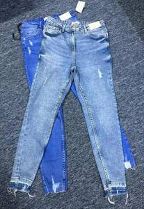 Pantalon en jean décontracté coupe droite pour femme, respirant, coupe-vent, tendance, grande taille, délavé moyen, été - Product Image 4