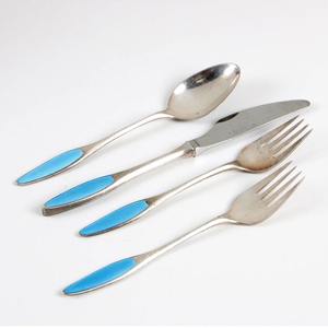 Cuchara de acero inoxidable de alta calidad, tenedor, cuchillo, cubiertos, acabado de plata de lujo, juego de cubiertos PARA CENA DE boda para banquete, uso en Hotel - Product Image 1