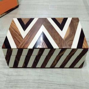 Juego de caja de madera de mango rectangular decorativa India muchos tamaños disponibles para decoración del hogar o almacenamiento de joyas - Product Image 3