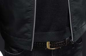 Gatsby Black <b>Men's</b> Real <b>Sheepskin</b> Aniline Leather Biker <b>Jacket</b> Quilted Zipper with Lining Winter New <b>jacket</b> for <b>men</b> - Product Image 4