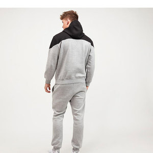 Ensemble survêtement homme oversize personnalisé, couleurs contrastées, coton, vente en gros, printemps automne, veste et pantalon lavés - Product Image 4