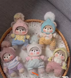 Jouet en laine au crochet, Cadeau animalier, Poupée Amigurumi, Ours en peluche tressé à la main, Lapin au crochet fait main, Jouet tissé, Ours émotionnel - Product Image 2